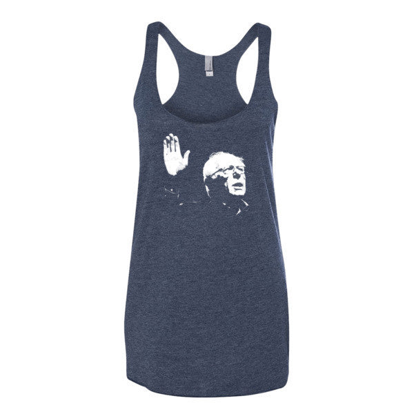Women's Classic Bernie Sketch Portrait Tank Top - Vintage Throwback Style Rally Design -  - Vintage Navy / XS - srce threads - 4