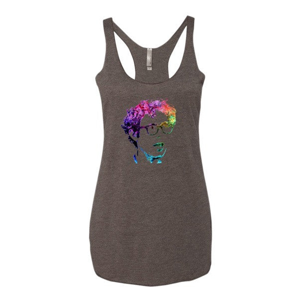 Women's Vintage Bernie Rainbow Portrait Summer Rally Tank Top - Vintage Throwback Style Rally Design -  - Macchiato / XS - srce threads - 1