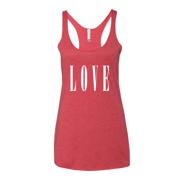 Women's LOVE Racerback Summer Tank Top -  - Vintage Red / XS - srce threads - 2