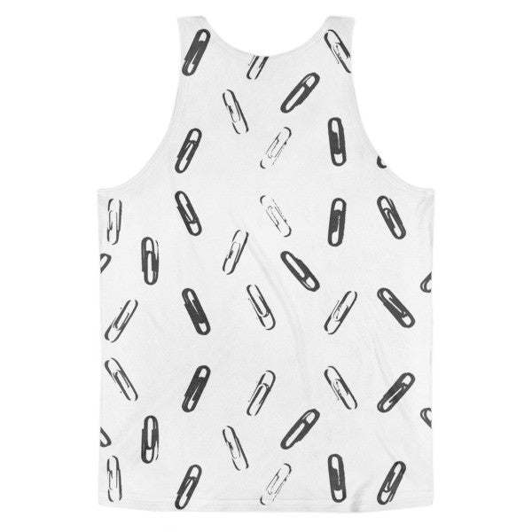 Classic SRCE Brand Paper Clip Pattern Black White Tank (Unisex) -  -  - srce threads - 2