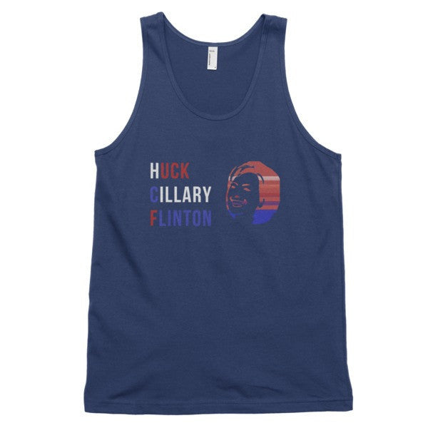 "Huck Cillary Flinton" Say What You Mean Face Classic Tank Top (Unisex) -  - Navy / XS - srce threads - 5