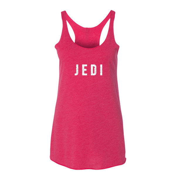 Women's White Jedi Stars Racerback Tank -  - Vintage Shocking Pink / XS - srce threads - 12