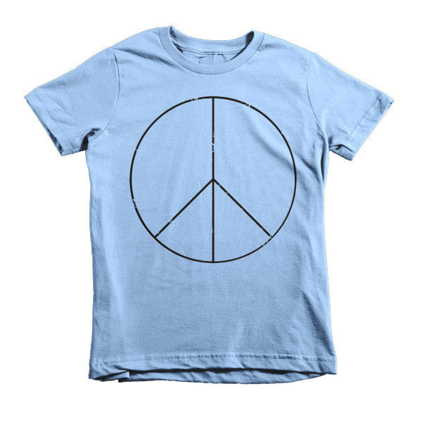 Kid's Peace Sign Skinny Short Sleeve T-Shirt (Unisex) -  - Baby Blue / 2yrs - srce threads - 7