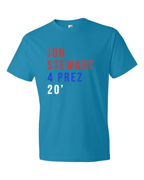 Short Sleeve Jon Stewart 4 Prez 20' T-shirt (Unisex) -  - Caribbean Blue / S - srce threads - 12