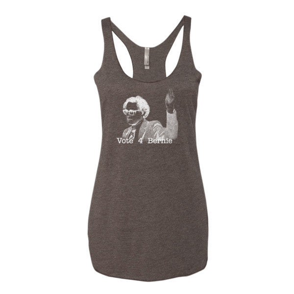 Women's Negative Bernie Rally Summer Tank Top - Vintage Throwback Style Rally Design -  - Macchiato / XS - srce threads - 2