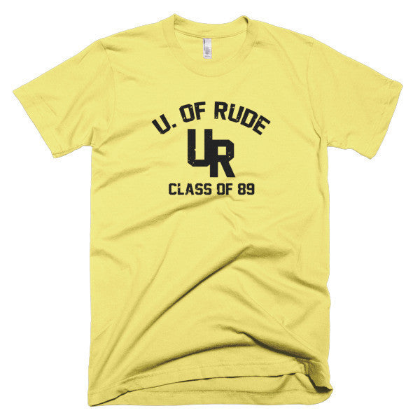"Rude U." Black Vintage College Summer T-Shirt (Unisex) -  - Lemon / XS - srce threads - 7