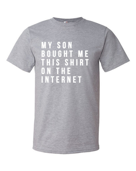 Short Sleeve White My Son Bought Me This T-Shirt -  - Heather Grey / S - srce threads - 7