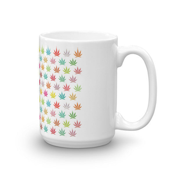 White Out Pop Neon Pot Leaf Wake n Bake Mug -  - 15oz - srce threads - 5