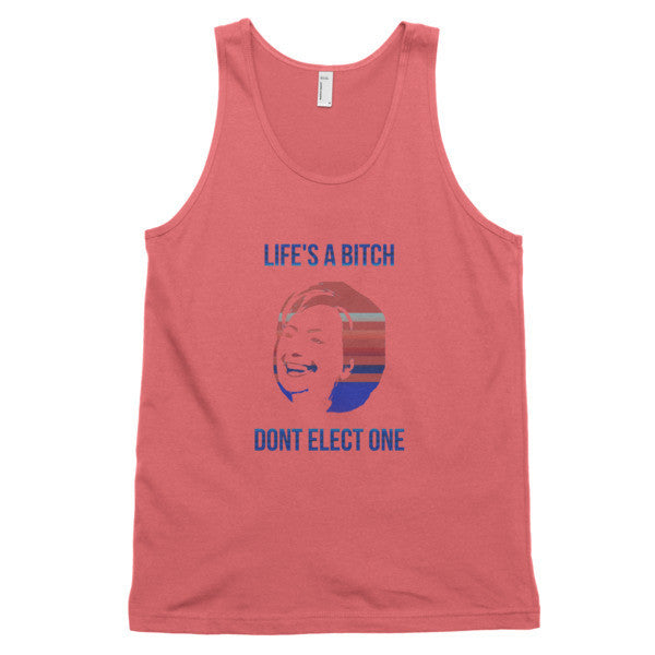 "Life's a Bitch" Hillary Classic Tank Top (Unisex) -  - Coral / XS - srce threads - 11