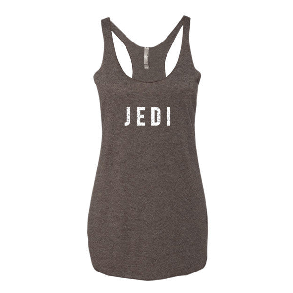 Women's White Jedi Stars Racerback Tank -  - Macchiato / XS - srce threads - 2