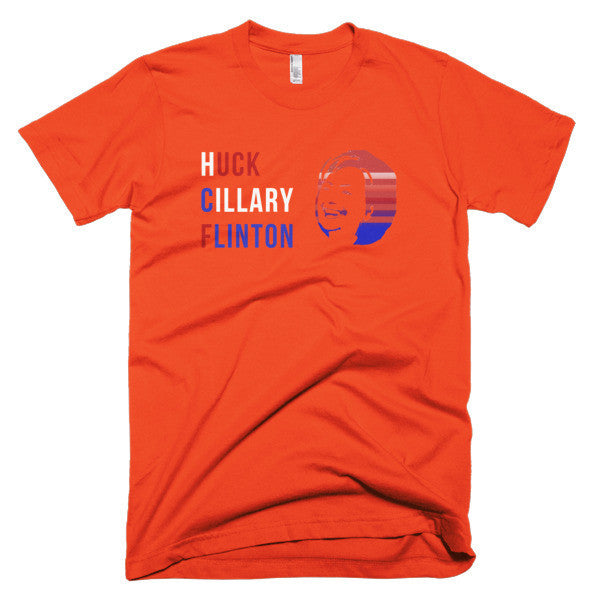 "Huck Cillary Flinton" Say What You Mean Face Short Sleeve T-Shirt (Unisex) -  - Coral / XS - srce threads - 13