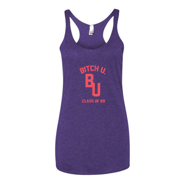 Women's Classic "Bitch U. Class of 89'" Vintage Racerback Summer Tank Top -  - Purple Rush / XS - srce threads - 5