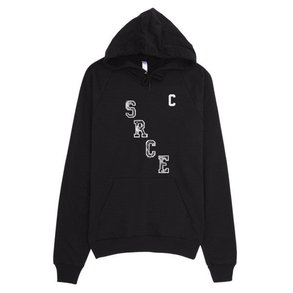 SRCE Vintage Diagonal Hockey Throwback Hoodie (Unisex) -  - Black / XS - srce threads - 1