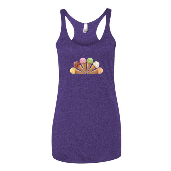 Women's Ice Cream Summer Racerback Tank -  - Purple Rush / XS - srce threads - 5