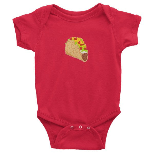 Retro Taco Baby Onesie -  - Red / 3-6m - srce threads - 12