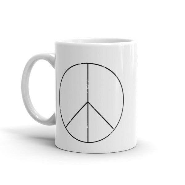 Peace Sign Skinny Black Mug -  -  - srce threads - 2