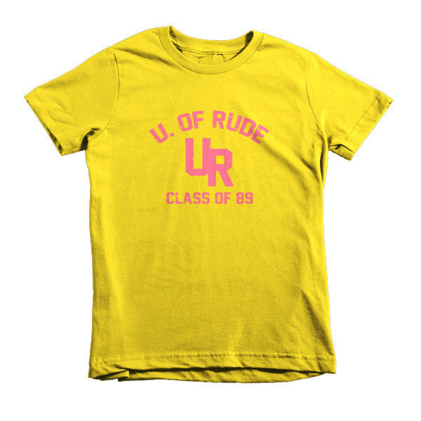 Kid's "Rude U." Peach Vintage College Summer T-Shirt (Unisex) -  - Sunshine / 2yrs - srce threads - 13