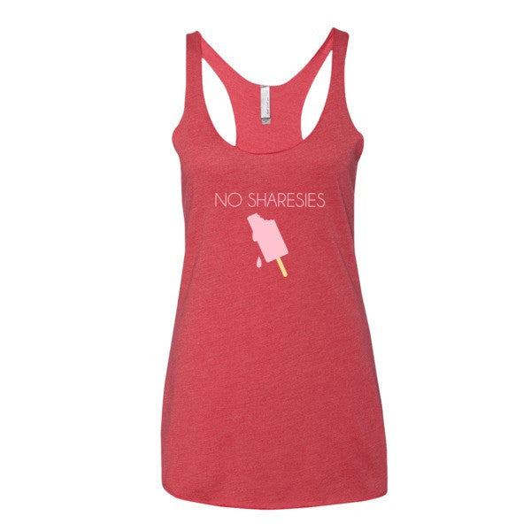 Women's "No Sharesies" Summer Drip Vintage Ice Cream Racerback Tank Top -  - Vintage Red / XS - srce threads - 11