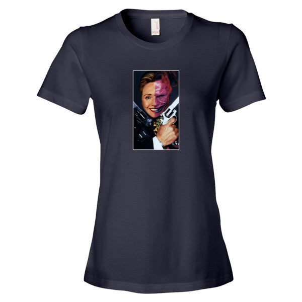 Women's "2 Face Hillary" Short Sleeve T-Shirt -  - Navy / S - srce threads - 4