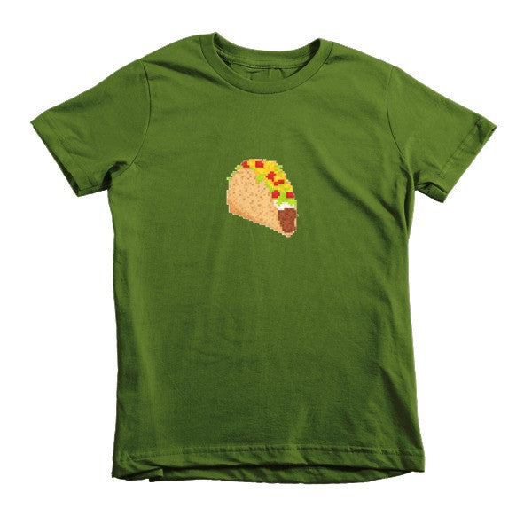 Kid's Classic 8 Bit Taco T-Shirt (Unisex) -  - Olive / 2yrs - srce threads - 3