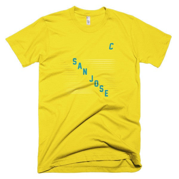 Classic "San Jose" Retro Diagonal Captain Double Zero Short Sleeve T-Shirt (Unisex) -  - Sunshine / XS - srce threads - 10