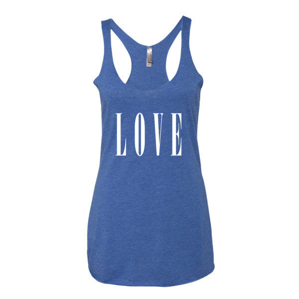 Women's LOVE Racerback Summer Tank Top -  - Vintage Royal / XS - srce threads - 9