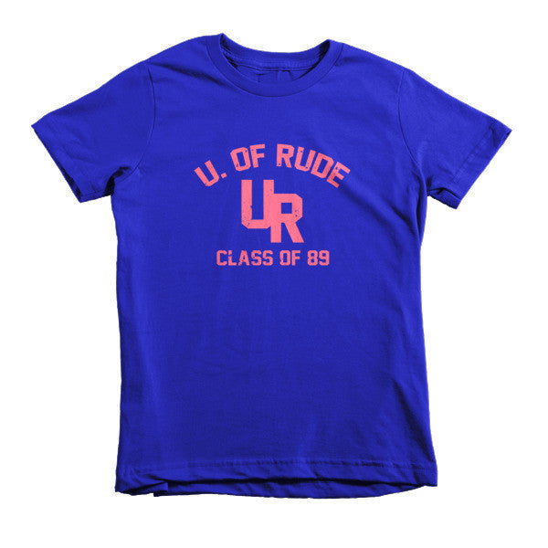 Kid's "Rude U." Peach Vintage College Summer T-Shirt (Unisex) -  - Lapis / 2yrs - srce threads - 8