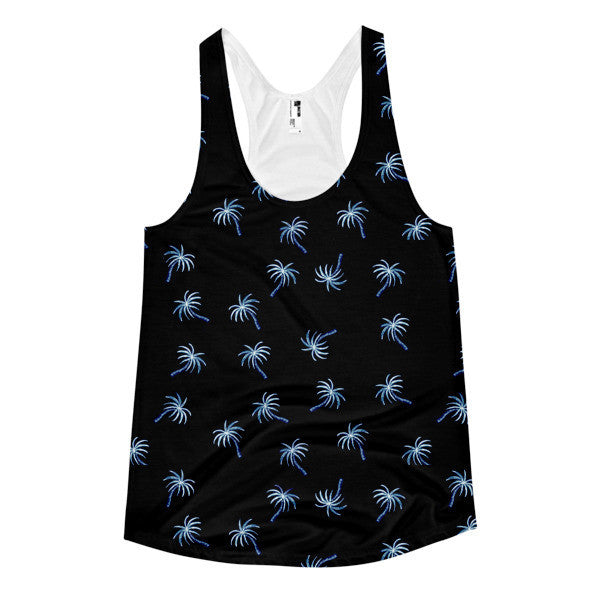 Women's Classic Trip Trop Neon Blue Summer Racerback Tank Top (Unisex) -  - XS - srce threads - 1