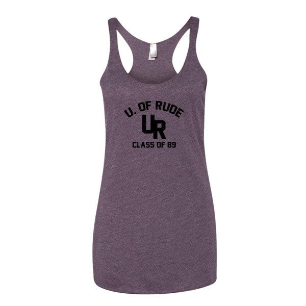 Women's "Rude U." Black Vintage College Summer Tank Top -  - Vintage Purple / XS - srce threads - 4