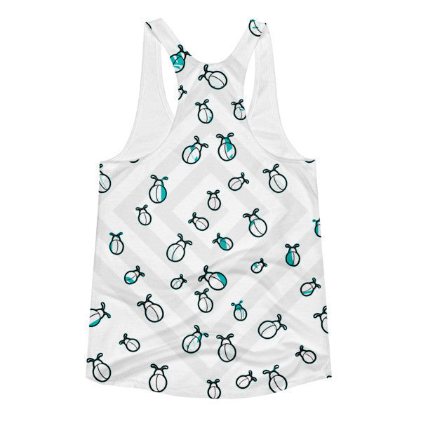 Women's Summer Lady Bug Cyan Vintage Racerback Tank Top -  -  - srce threads - 2