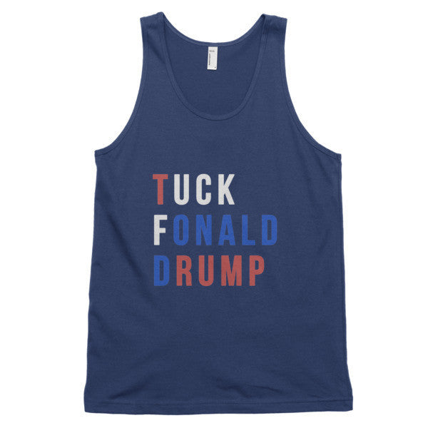 Tuck Fonald Drump Presidential Short Sleeve Tank Top (Unisex) -  - Navy / XS - srce threads - 3