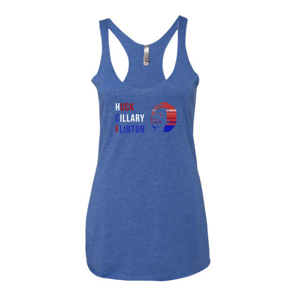 Women's "Huck Cillary Flinton" Say What You Mean Face Summer Tank Top -  - Vintage Royal / XS - srce threads - 7