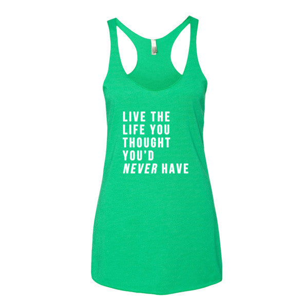 Women's Live the Life White Tank Top -  - Envy / XS - srce threads - 8