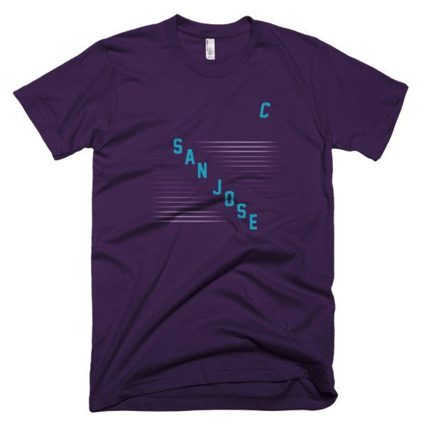 Classic "San Jose" Retro Diagonal Captain Double Zero Short Sleeve T-Shirt (Unisex) -  - Eggplant / XS - srce threads - 4