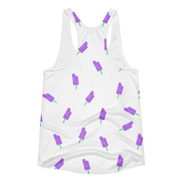 Women's "Summer Drip" Neon Purp n Blue Vintage Ice Cream Racerback Tank -  -  - srce threads - 2