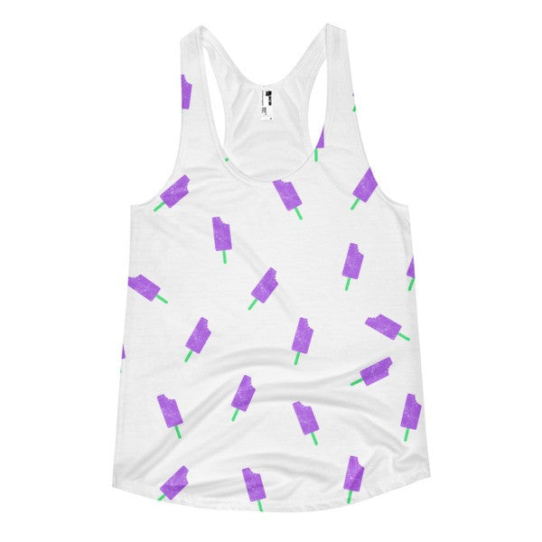 Women's "Summer Drip" Neon Purp n Blue Vintage Ice Cream Racerback Tank -  - XS - srce threads - 1
