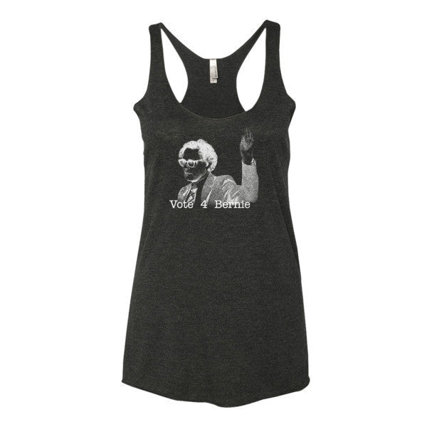 Women's Negative Bernie Rally Summer Tank Top - Vintage Throwback Style Rally Design -  - Vintage Black / XS - srce threads - 1