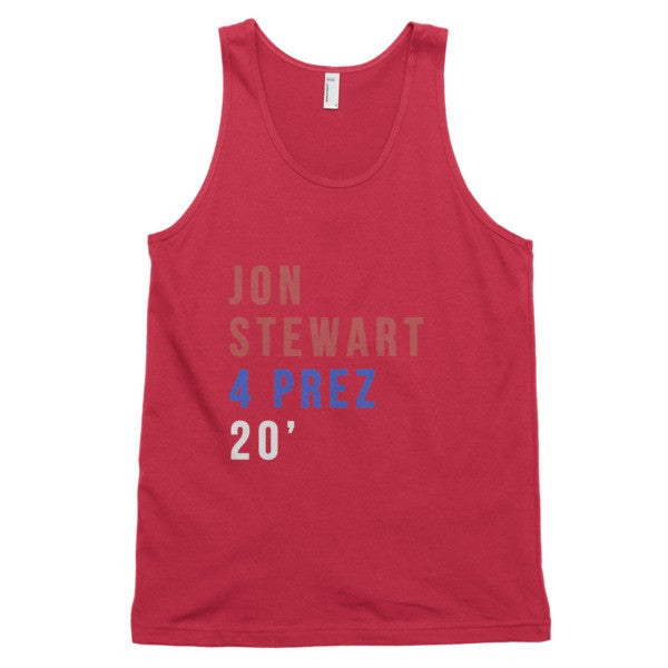 Jon Stewart 4 Prez 20' Tank Top (Unisex) -  - Red / XS - srce threads - 12
