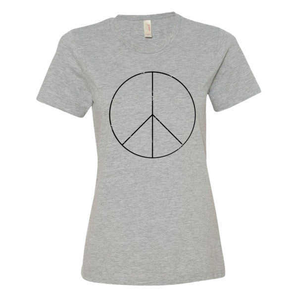 Women's Peace Sign Skinny Short Sleeve T-Shirt (Unisex) -  - Heather Grey / S - srce threads - 6