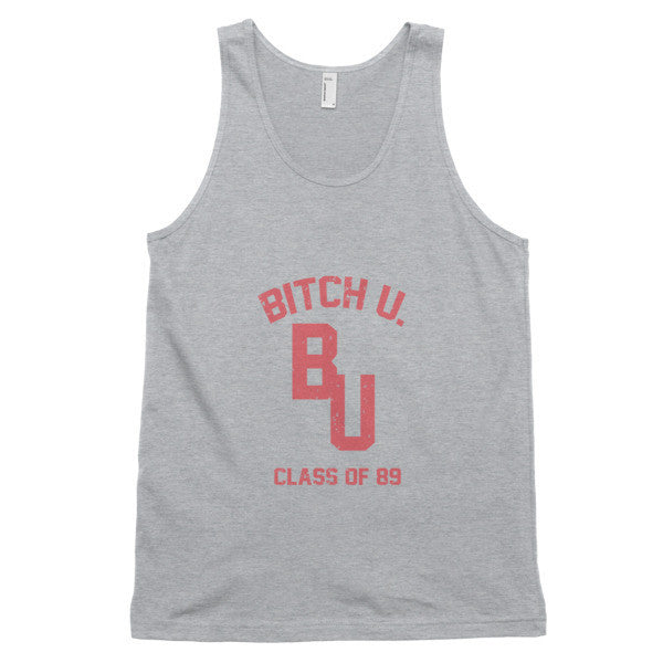 Classic "Bitch U. Class of 89'" Large Decal Vintage Tank Top (Unisex) -  - Heather Grey / XS - srce threads - 5