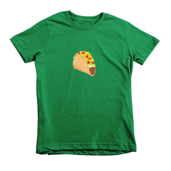 Kid's Classic 8 Bit Taco T-Shirt (Unisex) -  - Kelly Green / 2yrs - srce threads - 7