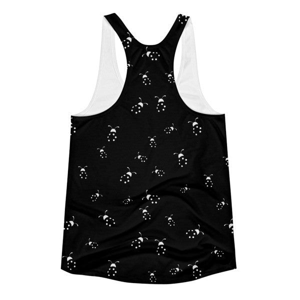 Women's Negative Black Ladybug Sumer Racerback Tank Top -  -  - srce threads - 2