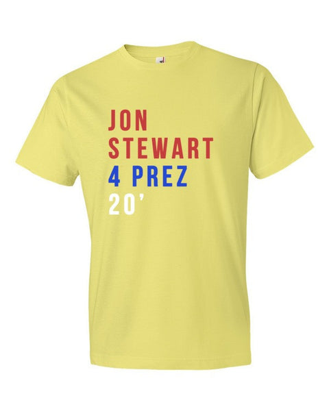 Short Sleeve Jon Stewart 4 Prez 20' T-shirt (Unisex) -  - Spring Yellow / S - srce threads - 11