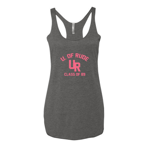 Women's "Rude U." Peach Vintage College Summer Tank Top (Unisex) -  - Premium Heather / XS - srce threads - 3