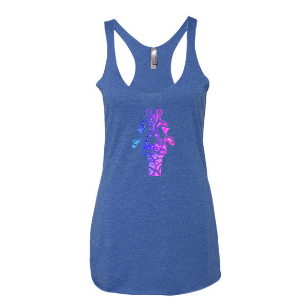 Women's Trippy Giraffe Summer Tank Top -  - Vintage Royal / XS - srce threads - 7