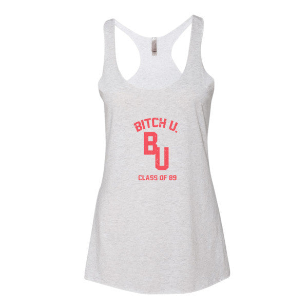 Women's Classic "Bitch U. Class of 89'" Vintage Racerback Summer Tank Top -  - Heather White / XS - srce threads - 9