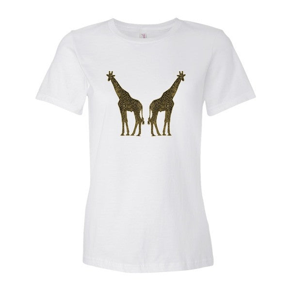 Women's Giraffe Double Paint Daub Short sleeve T-Shirt -  - White / S - srce threads - 7