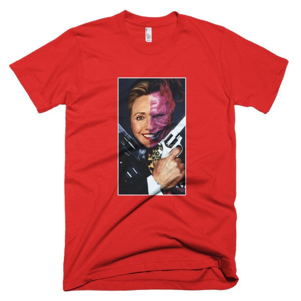 "2 Face Hillary" Short Sleeve T-Shirt (Unisex) -  - Red / XS - srce threads - 12