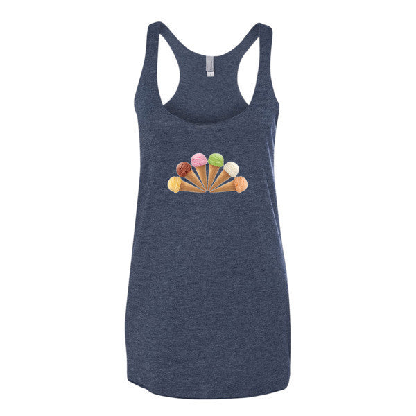 Women's Ice Cream Summer Racerback Tank -  - Vintage Navy / XS - srce threads - 4