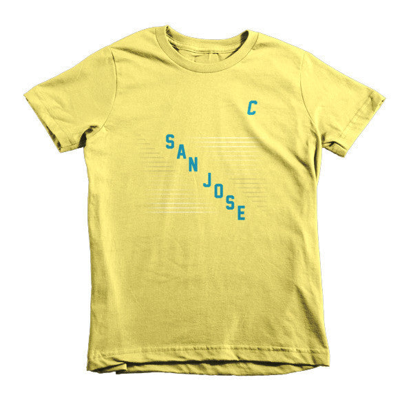 Kid's Classic "San Jose" Retro Diagonal Captain Double Zero Short Sleeve T-Shirt (Unisex) -  - Lemon / 2yrs - srce threads - 12